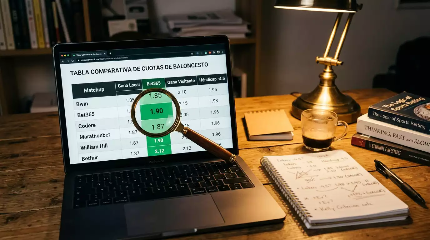 Gráfico comparativo de eficiencia de cuotas entre NBA, Euroliga y BCL para apostadores